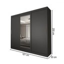 Ver imagem 4 de Guarda-roupa Casal Columbia 3 Portas 2 Gavetas com Espelho 100% Mdf Preto - Panorama Móveis