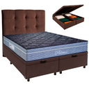 Ver imagem 1 de Kit Cama Box Bau + Cabeceira + Colchão Queen Molas Ensacadas - Petrus - Paropas