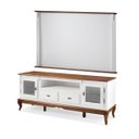 Ver imagem 1 de Conjunto Rack 60503 + Painel 50513 para Sala Pés Luiz Xv 2 Gavetas 2 Portas - Branco/imbuia