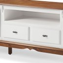 Ver imagem 4 de Conjunto Rack 60503 + Painel 50513 para Sala Pés Luiz Xv 2 Gavetas 2 Portas - Branco/imbuia