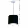 Luminária Pendente Vivare Free Lux Md-4107 Cúpula em Tecido 25x20cm Preta da Canopla Canopla - 3