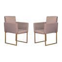 Ver imagem 1 de Conjunto 02 Poltronas para Recepção e Sala Klara Suede Bege