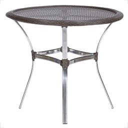 Mesa de Aluminio Polido e Tampo Tramado em Fibra Sintética para Jardim, Area Externa, Varanda - Taba - 1