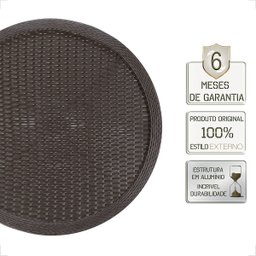 Mesa de Aluminio Polido e Tampo Tramado em Fibra Sintética para Jardim, Area Externa, Varanda - Taba - 3