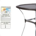 Ver imagem 4 de Mesa de Aluminio Polido e Tampo Tramado em Fibra Sintética para Jardim, Area Externa, Varanda - Taba