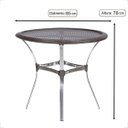 Ver imagem 2 de Mesa de Aluminio Polido e Tampo Tramado em Fibra Sintética para Jardim, Area Externa, Varanda - Taba