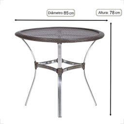 Mesa de Aluminio Polido e Tampo Tramado em Fibra Sintética para Jardim, Area Externa, Varanda - Taba - 2