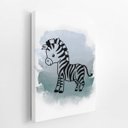 Ver imagem 2 de Zebra Desenho Animais Cinza Infantil Quadro Canvas 100x70cm