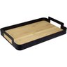 Bandeja Decorativa para Servir Home&co Fundo em Madeira Metal 6x35x35cm Preto - 1
