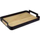 Ver imagem 1 de Bandeja Decorativa para Servir Home&co Fundo em Madeira Metal 6x35x35cm Preto