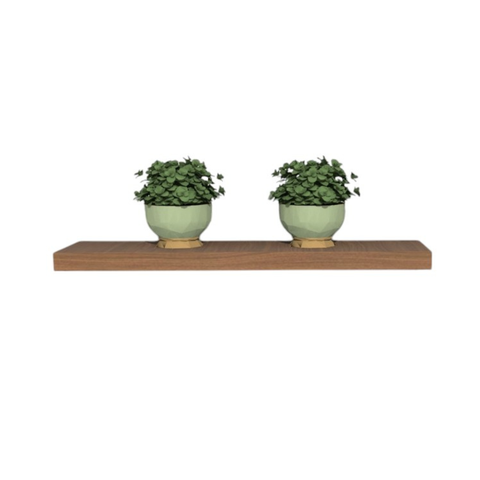 Prateleira Reta Decorativa 60x15 Mdf com Suporte Invisível Plancasa Louro Freijo