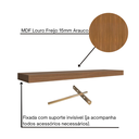 Ver imagem 7 de Prateleira Reta Decorativa 60x15 Mdf com Suporte Invisível Plancasa Louro Freijo