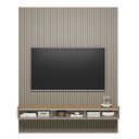 Ver imagem 6 de Painel Ripado Modular 219cm Ozero Mdp/mdf Nicho Arredondado Gris/tauari Fosco G77 - Gran Belo