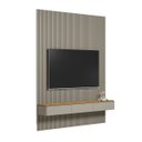 Ver imagem 2 de Painel Ripado Modular 219cm Ozero Mdp/mdf Nicho Arredondado Gris/tauari Fosco G77 - Gran Belo