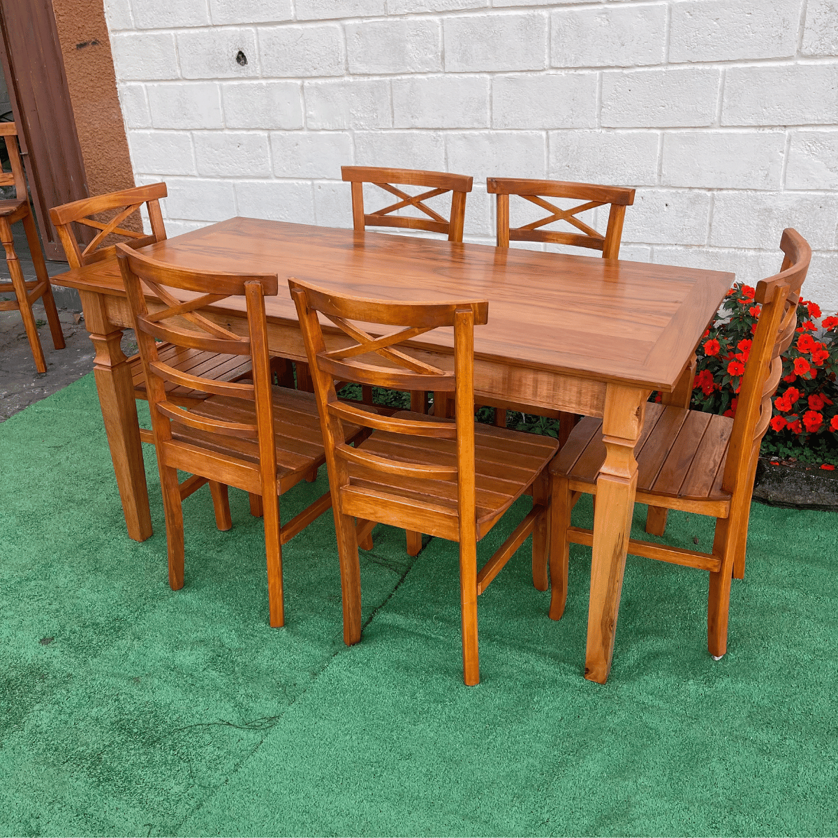 Mesa de Jantar Madeira de Demolição 1.60 X 0.80 com 06 Cadeiras Abc Sudeste Rústico - 3