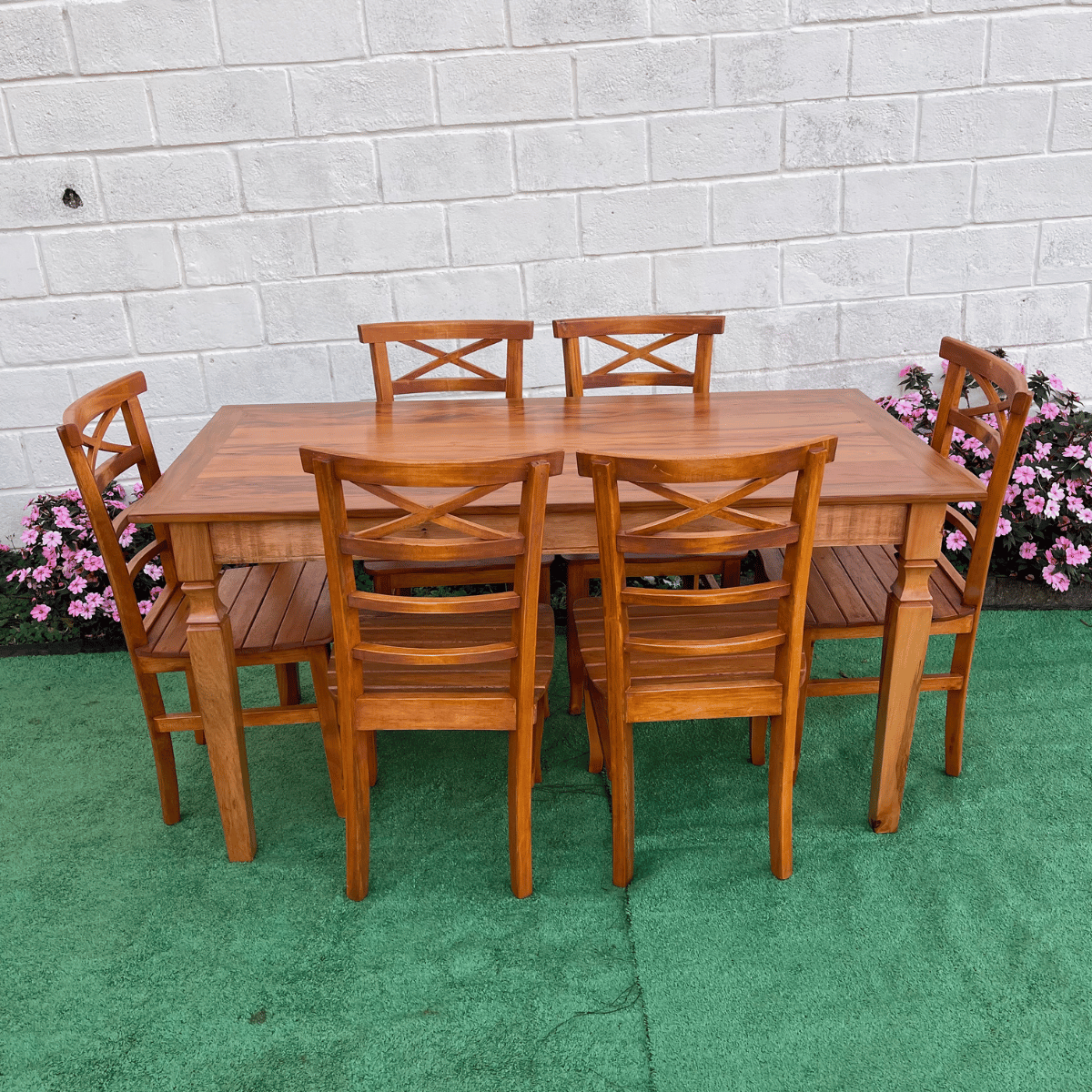 Mesa de Jantar Madeira de Demolição 1.60 X 0.80 com 06 Cadeiras Abc Sudeste Rústico - 5