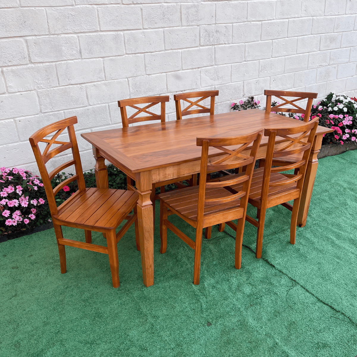 Mesa de Jantar Madeira de Demolição 1.60 X 0.80 com 06 Cadeiras Abc Sudeste Rústico - 4