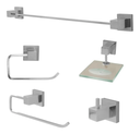 Ver imagem 1 de Kit Acessórios P/ Banheiro Metal 5 Peças Luxo Quadrado POLIDO