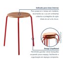 Ver imagem 7 de Kit 4 Banquetas para Cozinha com Base de Aço Cumbuca Vermelho/Nature
