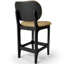 Ver imagem 2 de Kit 04 Banquetas Baixa Bar Cozinha e Sala de Jantar Fixa Betta L02 Preto Couríssimo Casco Fendi - Ly