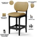 Ver imagem 6 de Kit 04 Banquetas Baixa Bar Cozinha e Sala de Jantar Fixa Betta L02 Preto Couríssimo Casco Fendi - Ly