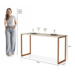 Mesa de Jantar Industrial 120x45cm para 2 Lugares Klm Móveis - 3