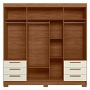 Ver imagem 5 de Guarda Roupa Casal 192cm 4 Portas 6 Gavetas Itajaí Jatobá/Areia S01 - Mpozenato