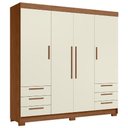 Ver imagem 2 de Guarda Roupa Casal 192cm 4 Portas 6 Gavetas Itajaí Jatobá/Areia S01 - Mpozenato
