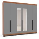 Ver imagem 2 de Roupeiro Casal Madri 6 Portas com Espelho 242x214cm Cinza/Freijó 250829