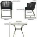 Ver imagem 2 de Mesa com 6 Cadeiras de Jantar Roma 120cm e Noronha em Alumínio Fendi Corda Náutica Estofado 12 Trama
