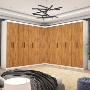 Closet Casal Duplo Rubi Premium 16 Portas 8 Gavetas