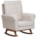 Ver imagem 1 de Poltrona de Amamentação com Balanço Base Nina Encanto D02 Bouclê Off White C-200 - Lyam Decor