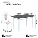 Ver imagem 3 de Conjunto de Mesa Tubular 120cm x 75cm Tampo Ardósia Indiano com 4 Cadeiras Lara Branco/Botanic Bege
