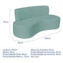Ver imagem 2 de Sofá Curvo Orgânico Escritório Recepção 3 Lugares Amsterdã 180cm Suede