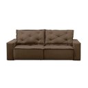 Ver imagem 4 de Sofá Retrátil e Reclinável 3 Lugares com Molas 1,80m Atenas Suede Marrom Mirra Decor