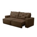 Ver imagem 6 de Sofá Retrátil e Reclinável 3 Lugares com Molas 1,80m Atenas Suede Marrom Mirra Decor
