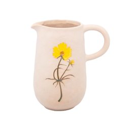 Jarro Decorativo Cerâmica Flor Amarela Trento 14,5x10x15,5cm - 3