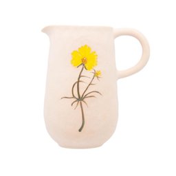 Jarro Decorativo Cerâmica Flor Amarela Trento 14,5x10x15,5cm - 4