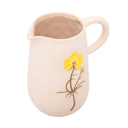 Jarro Decorativo Cerâmica Flor Amarela Trento 14,5x10x15,5cm - 1