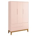 Ver imagem 1 de Guarda Roupa Infantil New Classic 3 Portas Rosa com Pés Madeira – Reller