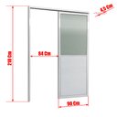 Ver imagem 4 de Porta de Correr Suspensa Meia Lambril Meia Vidro Esq L.25 Branca 210x90 Brimak