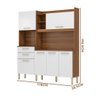 Armário para Cozinha Pequena 6 Portas 2 Gavetas 178 Cm Amêndola Branco Sereno Jm Móveis - 3