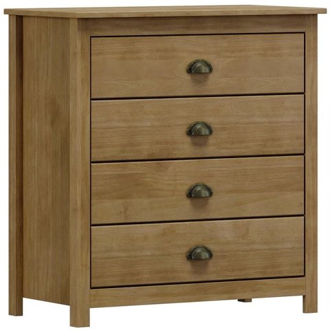 Comoda 4 Gavetas Madeira Maciça 80 Cm 9101 Freijo Milani Store