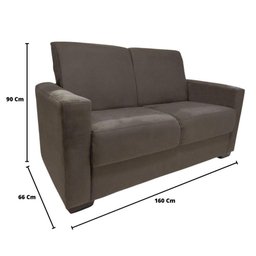Sofá Estofado 2 Lugares Sala Estar Recepção Raíssa Suede Marrom - 3
