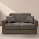 Ver imagem 1 de Sofá Estofado 2 Lugares Sala Estar Recepção Raíssa Suede Marrom