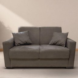 Sofá Estofado 2 Lugares Sala Estar Recepção Raíssa Suede Marrom - 1