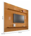 Ver imagem 4 de Painel para Tv de até 75 Polegadas Ripado 2 Prateleiras Roma:cinamomo