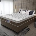 Ver imagem 1 de Cama Box Conjugado Queen com Colchão 158x67x198 Stone Plus Gazin Cr35342 Marrom Branco
