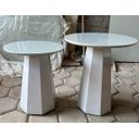 Ver imagem 2 de Conjunto Mesa Lateral Cone com Tampo de Vidro 70cm - Off White Off White