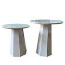 Ver imagem 1 de Conjunto Mesa Lateral Cone com Tampo de Vidro 70cm - Off White Off White